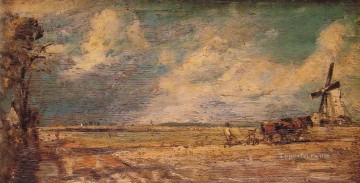 constable watercolour Painting - Spring Ploughing Romantic John Constable